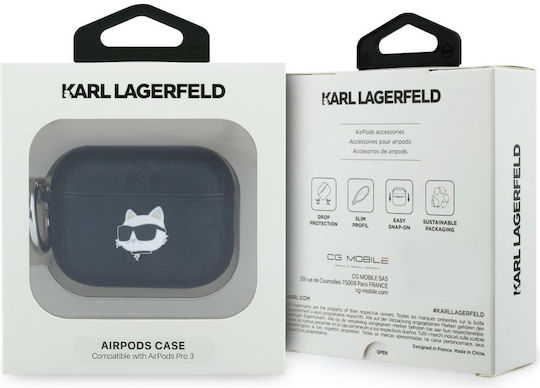 Karl Lagerfeld Choupette Head Case Plastic with Hook in Black color for Apple AirPods Pro