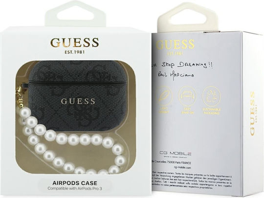 Guess Case Synthetic Leather / Plastic in Black color for Apple AirPods Pro 3