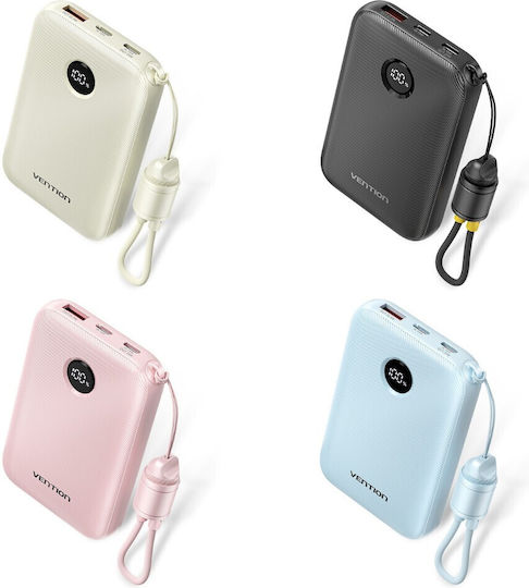 Vention FKAL0-C Power Bank 10000mAh 22.5W με Θύρα USB-A και Θύρα USB-C Γαλάζιο