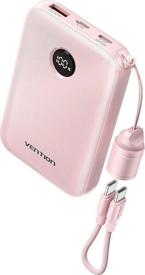 Vention Power Bank 10000mAh 22.5W с USB-A порт и USB-C порт Розов