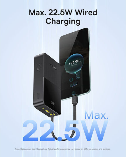 Baseus EnerFill Bipow2 Pro Power Bank 20000mAh 22.5W με Θύρα USB-A και Θύρα USB-C Cosmic Black