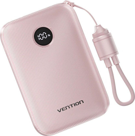 Vention Power Bank 10000mAh 22.5W с USB-A порт и USB-C порт Розов