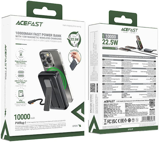 Acefast M24 Power Bank 10000mAh 22.5W με Θύρα USB-C Metal Gray