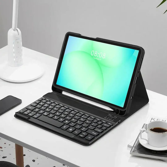 Tech-Protect Klappdeckel mit Tastatur im Englisch US Schware (Galaxy Tab A9 / Galaxy Tab A11)