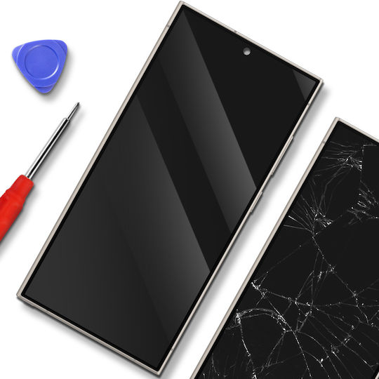 Samsung Οθόνη mit Touch-Mechanismus und Rahmen für Samsung Galaxy S24 Ultra 5G S928 (Gray)