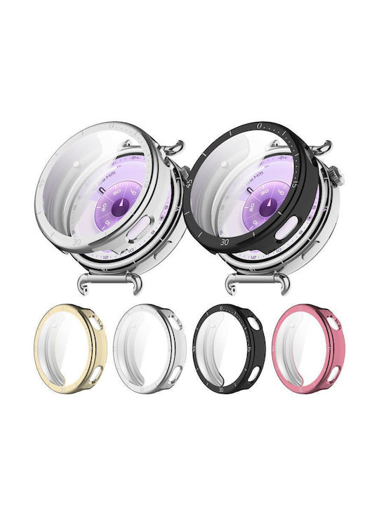 Huawei Watch GT 6 41 Millimeter Scale Style Full Coverage Electroplated Soft TPU Watch Protective Case Light Gold