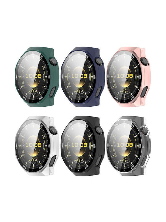 Tempered Glass Film Integrated Plastic Case in Rose Gold color for Huawei Watch GT 6 Pro