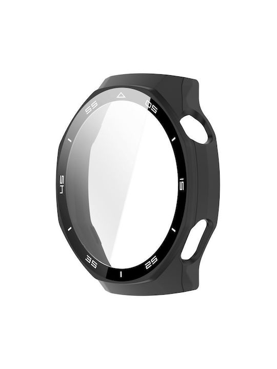 Tempered Glass Film Integrated Пластмасов Калъф в Черен цвят за Huawei Watch GT 6 Pro