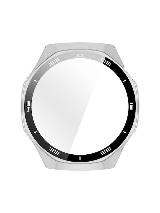 Tempered Glass Film Integrated Plastic Case in Silver color for Huawei Watch GT 6 Pro