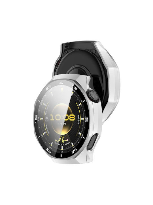 Tempered Glass Film Integrated Plastic Case in Silver color for Huawei Watch GT 6 Pro