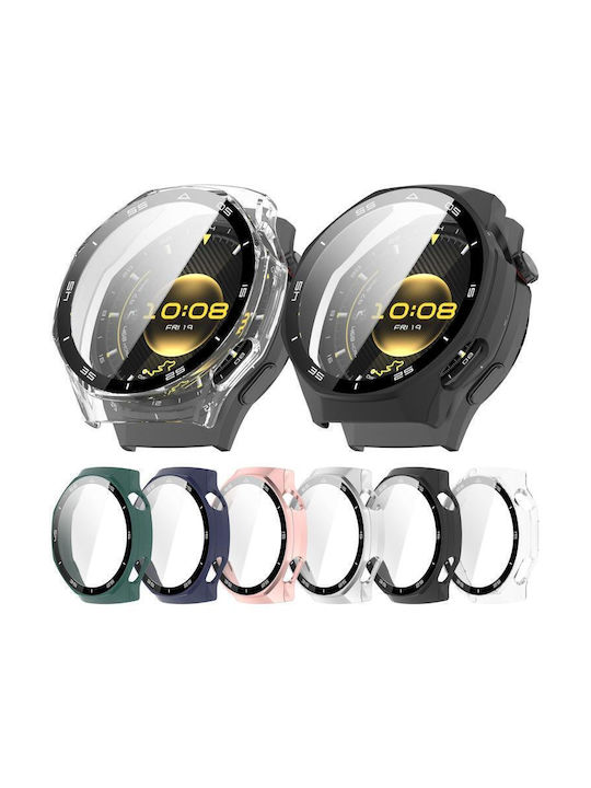 Tempered Glass Film Integrated Plastic Case in Silver color for Huawei Watch GT 6 Pro