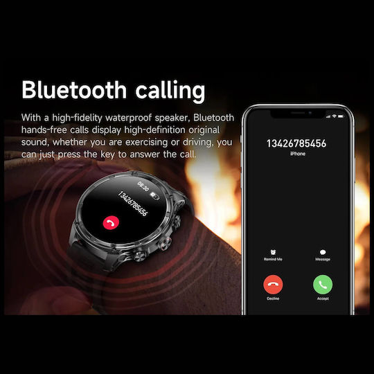Microwear V99 Smartwatch με Παλμογράφο (Ασημί)
