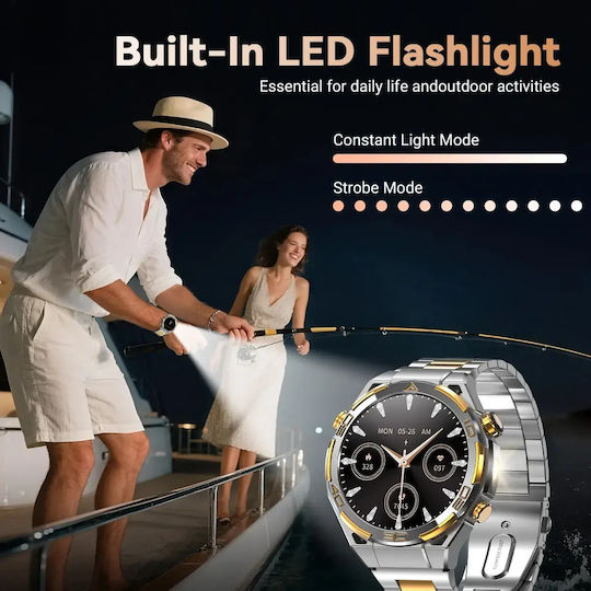 BlackView W90 Pro Aluminium Smartwatch mit Pulsmesser (Silber)