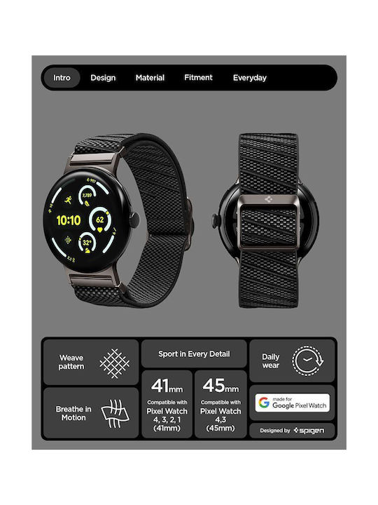 Spigen Λουράκι Μαύρο (Google Pixel Watch 1 / 2 / 3 / 4 41mm) Spigen Λουράκι Μαύρο (Google Pixel Watch 1 / 2 / 3 / 4 41mm)