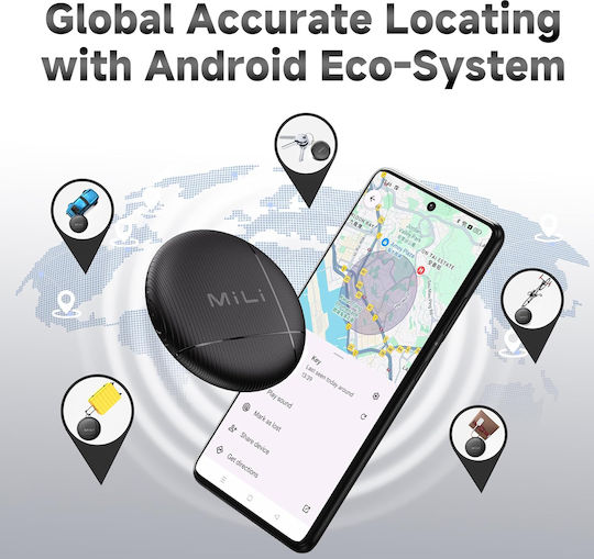 MiLi LiTag Duo Apple Find My & Google Find Hub Black