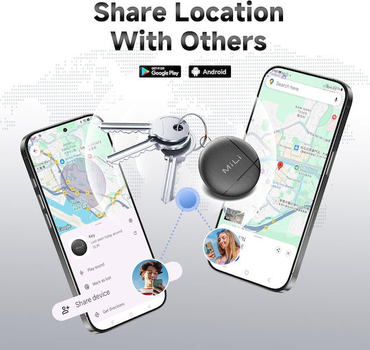 MiLi LiTag Duo Apple Find My & Google Find Hub Black