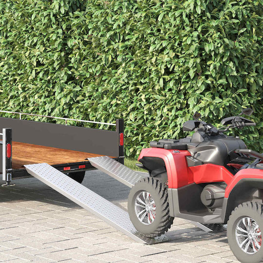 Vidaxl Loading Ramp Silver 159 x 23 x 5 cm Coated Steel