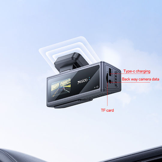 Yesido KM22 1080P Windshield Car DVR Set with Rear Camera, 1.47" Display with Adhesive Tape
