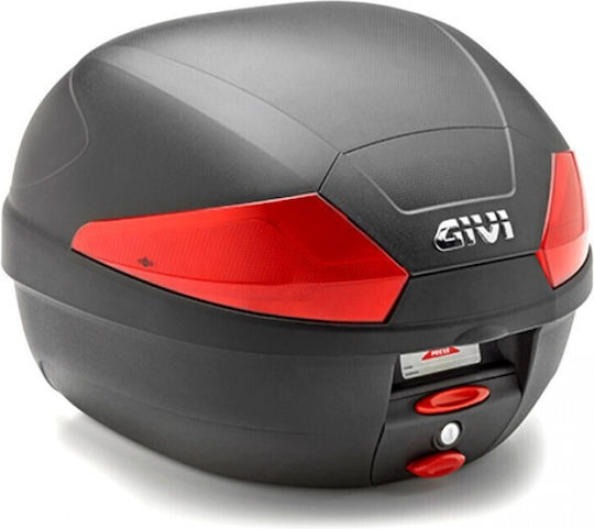 Givi Monolock Motorcycle Top Case With Red Reflectors 29lt Black