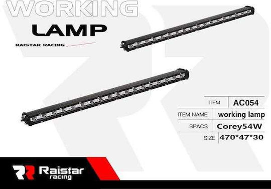 Raistar Προβολέας Αυτοκινήτου σε σχήμα Μπάρας LED 54W 47cm 1τμχ