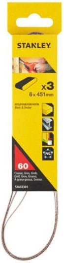 Stanley Γυαλόχαρτο 6x451mm Σετ 3τμχ