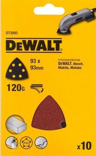 DEWALT Φύλλο Λείανσης Δέλτα 93x93mm Σετ 10τμχ