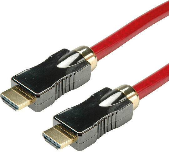 Roline Angle Cable HDMI male - HDMI male 1m Κόκκινο