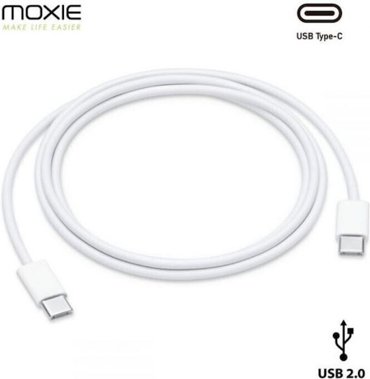Moxie Regular USB 2.0 Cablu USB-C bărbătesc - USB-C Alb 1m Bulk