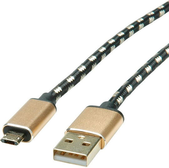 Roline Regular USB 2.0 spre micro USB Cablu Auriu 1.8m 1buc