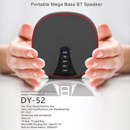 Musky DY52 Bluetooth високоговорител 10W с радио и живот на батерията до 4 часа Червен