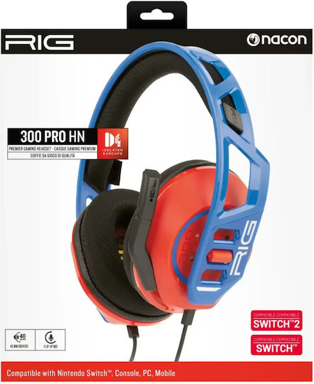 Nacon RIG 300 Pro HN Over Ear Gaming Headset with Connection 3.5mm Red/Blue
