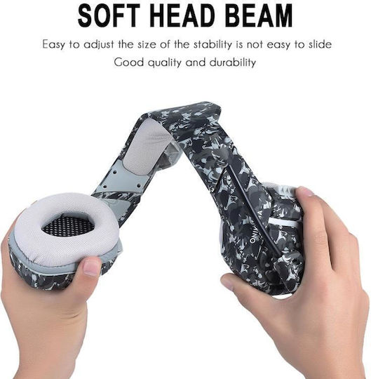 Onikuma K1-B Over Ear Gaming Headset με σύνδεση 3.5mm Γκρι
