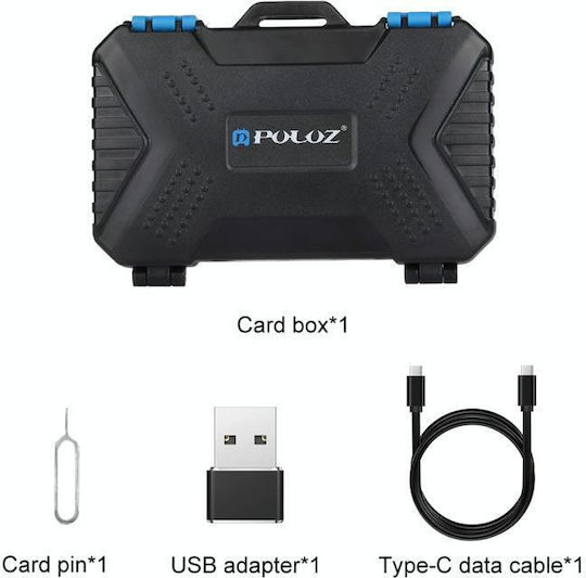 Card Reader micro USB / USB 3.0 για SD/microSD Μπλε