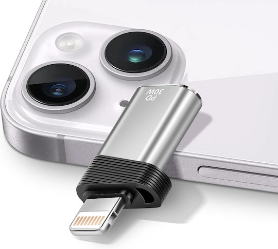 Linq Usb C Zu Lightning Adapter Schnelles Laden 30w Pd 480mbps Übertragung Silber