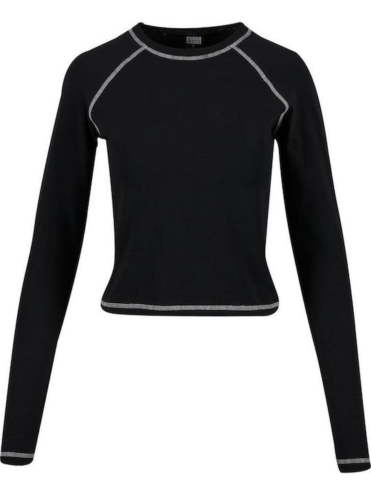 Contrast Damen Bluse Langärmelig Black