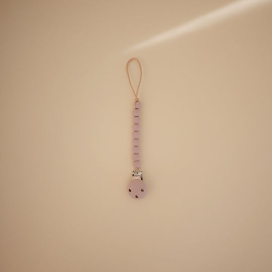 Mushie Clip Pacifier with Beads made of Silicone Lila