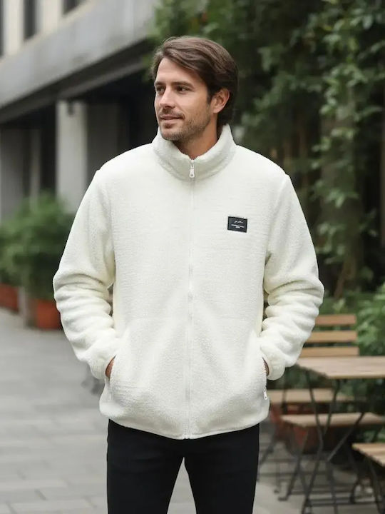 Ανδρική Ζακέτα Fleece Λευκή