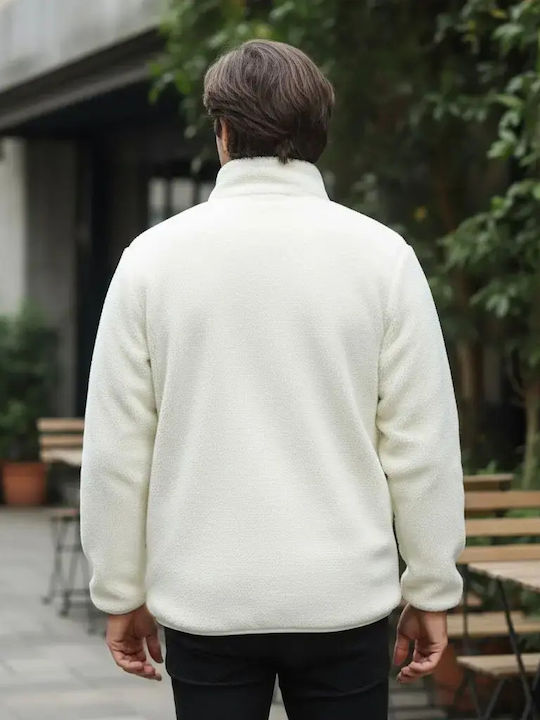 Ανδρική Ζακέτα Fleece Λευκή
