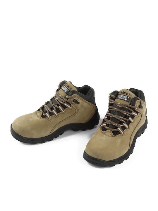 Fshoes Leather Women's Ankle Boots Beige