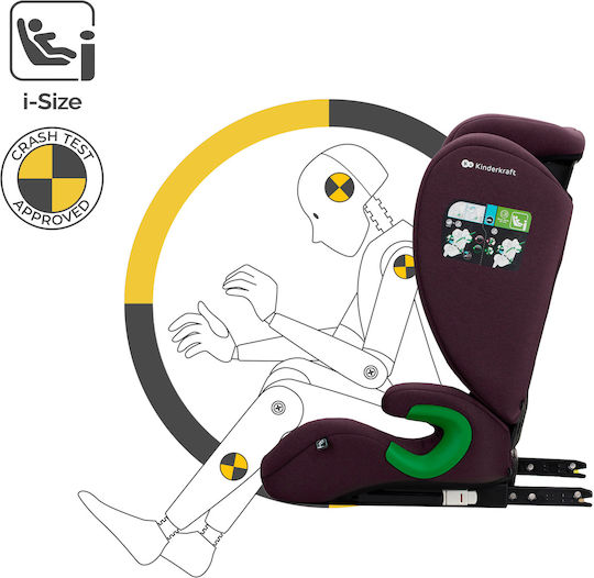 Kinderkraft Junior Fix Baby Car Seat High-back Booster i-Size with Isofix Cherry Pearl