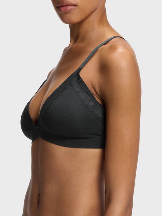 Hugo Stretch-cotton Triangle Bra Logo Trims Mesh Logo Triangle P Black Εσώρουχα Female Black 50557122-001