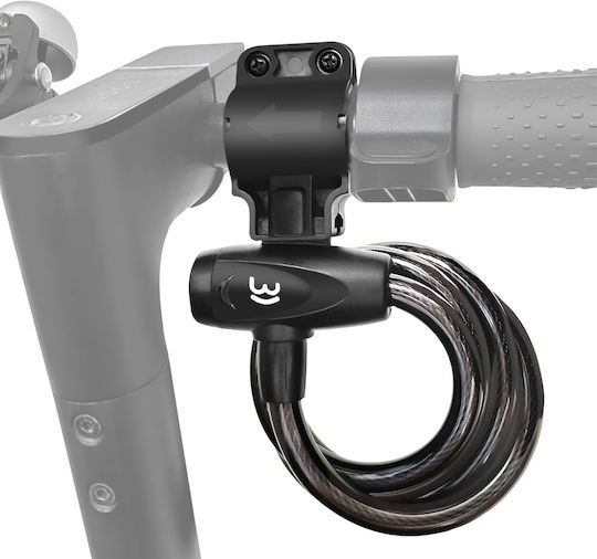Avizar Bicycle Lock with Key Twisted Steel Cable 120cm Black