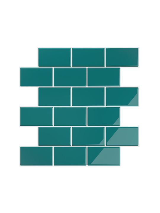 Tile Stickers 12 Pcs Turquoise Self-adhesive Waterproof 30.5 X 30.5cm Tile Stickers 12 Pcs Turquoise Self-adhesive Waterproof 30.5 X 30.5cm