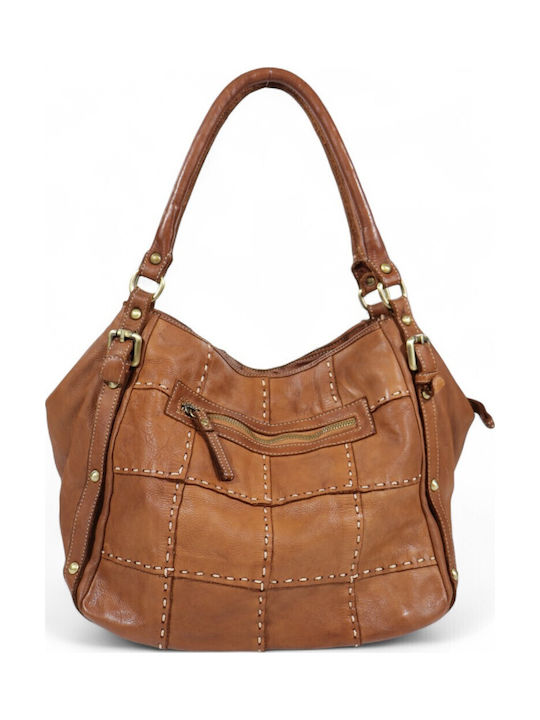 Leder Damenhandtasche Schulter / Handtasche Tabac Braun