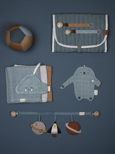 Fabelab Pacifiers Accessories Ribbon with Beads from Wood Blue
