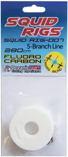 Angelgeräte Rigg Amica Squid Rig Oceanic Team – Fertiges Führungs Fluorocarbon 280cm 5 Paramaalla