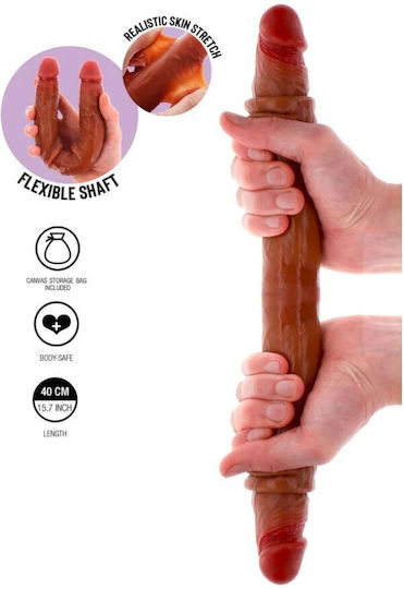 Get Real Διπλό Dildo Καφέ 40cm