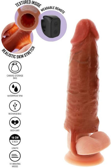 Get Real Penis Extension with Vibration Flesh 16cm