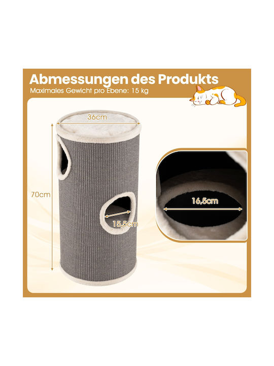 Costway Scratching Post Cat Trees Gray 36x36x70cm