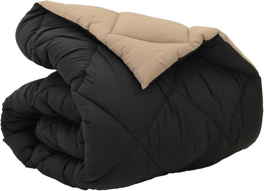 vidaXL Duvet Cover Single 155x220 Black and Tan